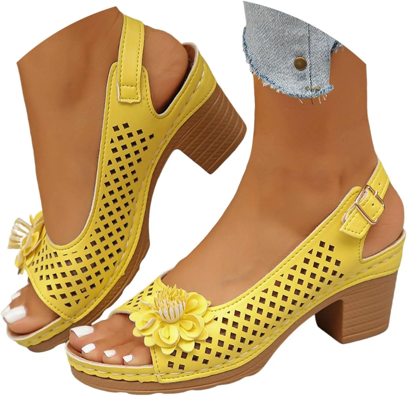 Women's Summer Slide Sandals Mid Heel Comfortable Casual Beach Wedge Shoes for Outfits with Shorts Jeans Dresses