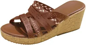 Women's Wedge Sandal Dressy Orthopedic Flat Open Toe Platform Sandals Comfortable Arch Support Outdoor Shoes